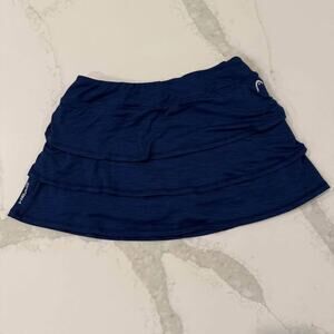 Head Tiered Ruffle Athletic Tennis Skort Skirt Womens Medium NavyBlue Athleisure